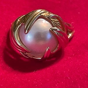 Mabe Pearl 14K Gold Ring sz6